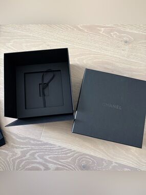 CHANEL Black Presentation Gift Box with Ribbon Insert